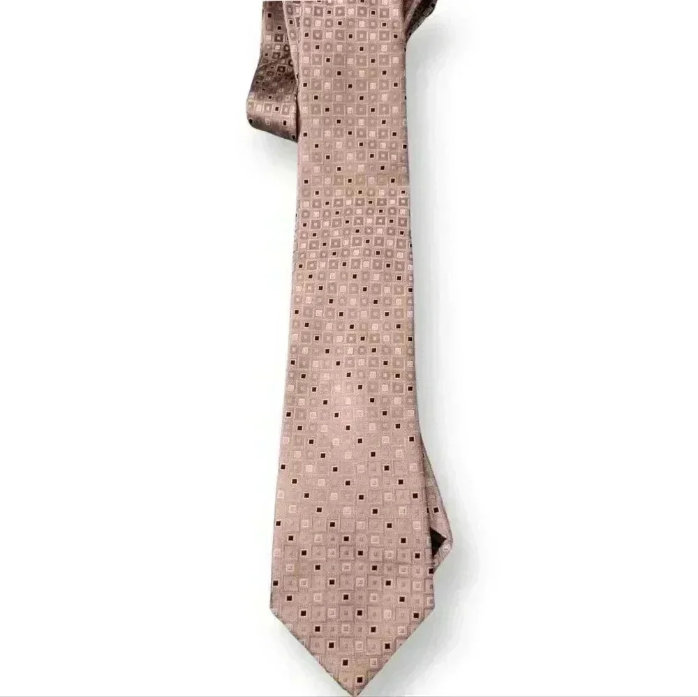 Michael Kor's Men's 100% Silk Blue/Brown Square Tie